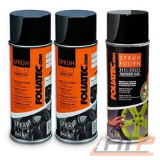 FOLIATEC 2x 400ml SPRÜH FOLIE SCHWARZ MATT + 400ml SPRÜH FOLIEN VERSIEGLER