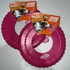 NERF DOG VALENTINES DAY FRISBEE FLYER RUBBER DURABLE 10 INCHS DISK LOT OF 2