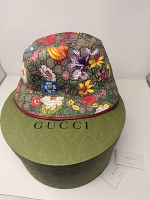 Gucci GG Blooms Floral Bucket Hat | Canvas | Original Box & Cards  Size 58L