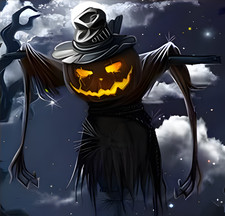 Scarecrow Pumpkin Halloween DIY 5D Diamond Painting Kit Full Drill Horror 12x12"
