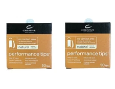 Creative CND Performance NATURAL Tips - 50 Tips - (Pack of 2) - Choose Your Size