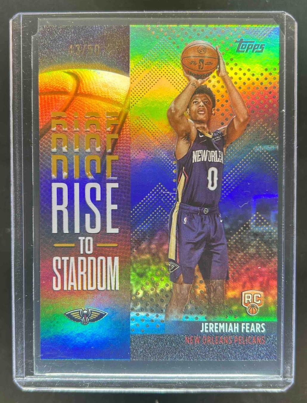 2025-26 Topps Jeremiah Fears Rise to Stardom RC Gold Rainbow #43/50 Pelicans