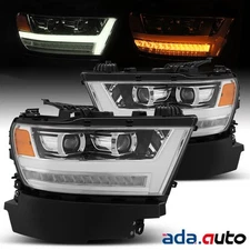 Fit 2019 2020 Dodge Ram 1500 Chrome Sequential Signal DRL Projector Headlights