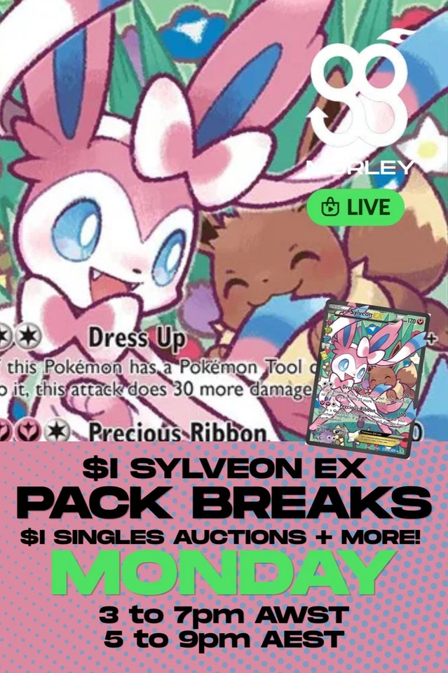 $1 Sylveon EX + $1 Singles Auctions & Pack breaks