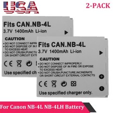 2-PACK Battery NB-4L NB4L for Canon PowerShot TX1 ELPH SD450 SD780 SD1400 SD400