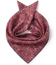 100 Silk men Women 20" Square Scarf neckerchief Wrap floral wine red SC20-CH
