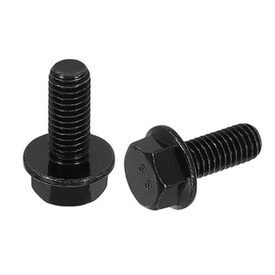 10pcs M5-0.8 x 12mm Flange Bolt DIN 6921 Metric Flanged Hex Screws Black Oxide