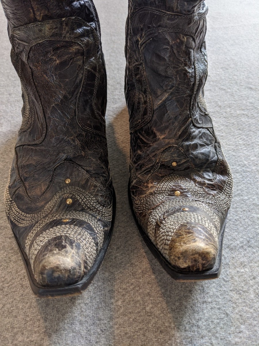 Vero Cuoio Ankle Boots Mens Sz 8 Leather Pointy Toe Western Style