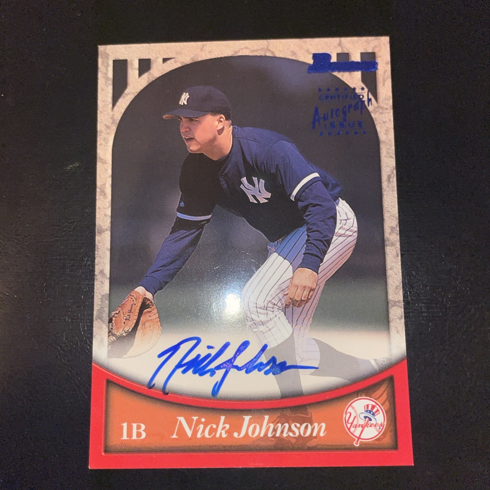 NICK JOHNSON RC Signed Autograph 1999 Bowman Certified Autograph Blue #BA41 NMT