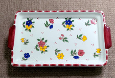Vogt Keramik Rosenheim Germany Hand Painted Pottery Tray 8"