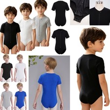 US Kids Special Needs Adaptive Bodysuit Short Sleeve Press Button Daily Playwear