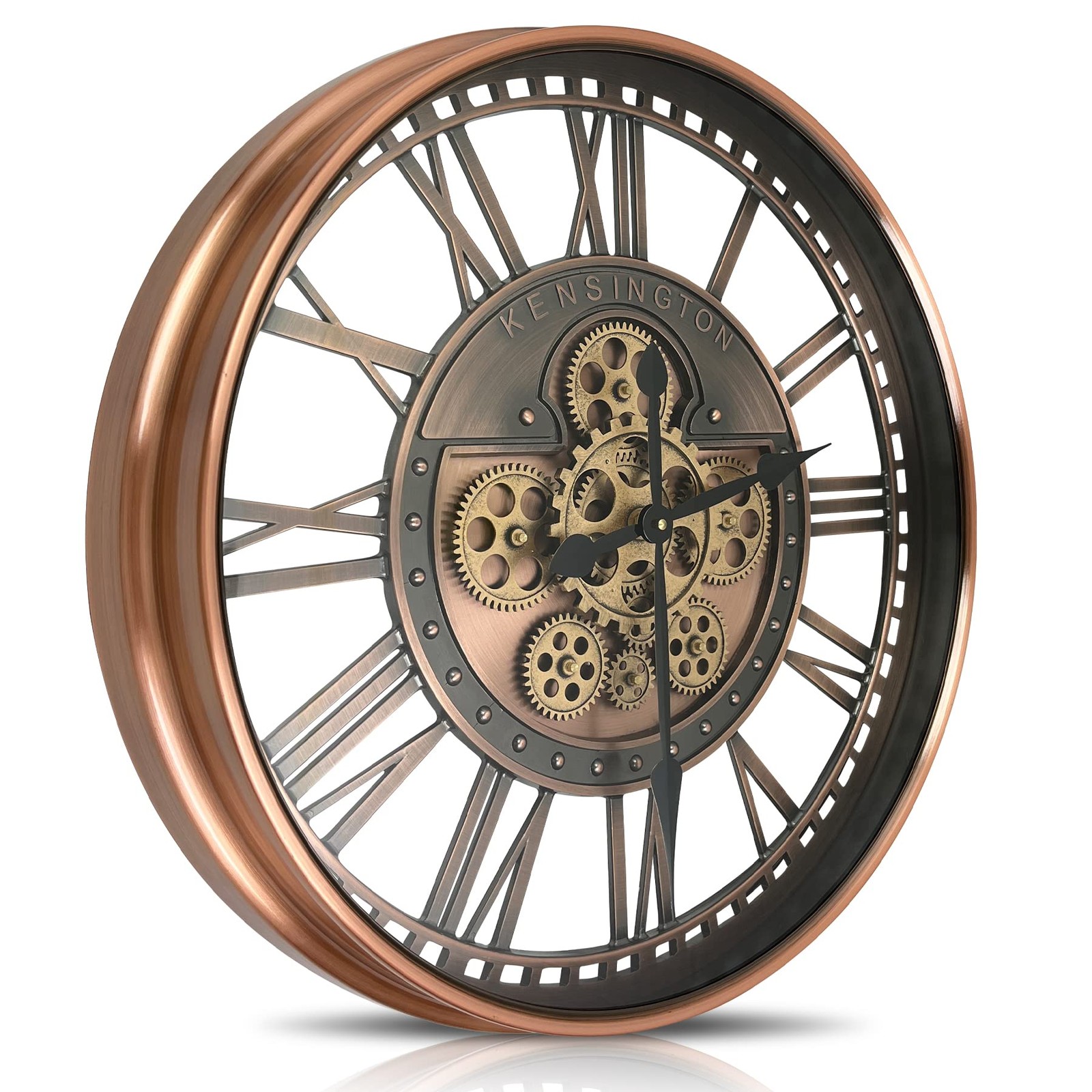 Real Moving Gears Wall Clock Large Modern Metal Clocks for Living Room Decor