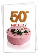 The Best Card Company - 50th Happy Birthday Card with Envelope - 50 Year Old ...