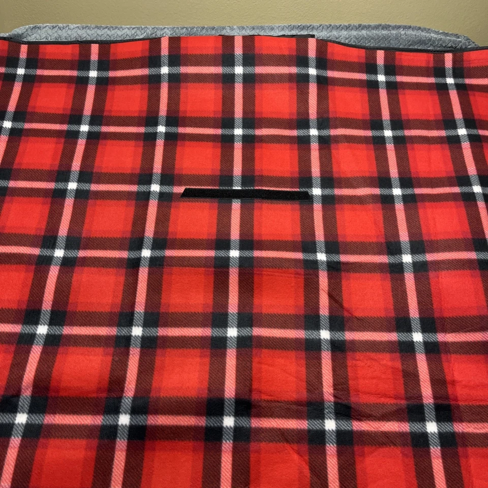 Picnic Blanket 58”x 49” Outdoor Water Resistant Tote Red Plaid Jackpot Junction - Image 3 of 4