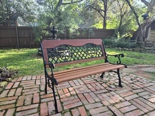 Reclaimed Mid-Century Ipe Garden Bench – Handcrafted Restoration
