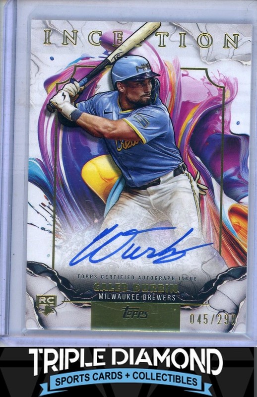 2025 Topps Inception Caleb Durbin Rookie Autograph Auto #045/299 Brewers E199