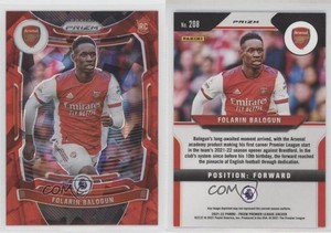 2021-22 Panini Prizm Premier League Red Ice Folarin Balogun #208 Rookie RC