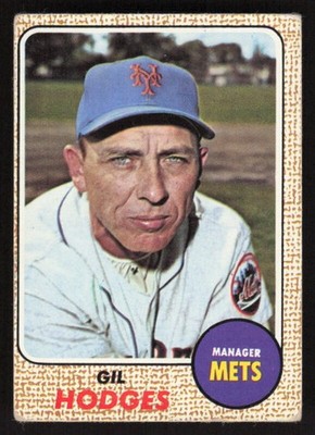1968 TOPPS GIL HODGES 27 VG MGR BASEBALL NEW YORK METS