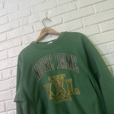 Vintage Crable Sportswear Notre Dame Sweatshirt Mens Large Green Pullover