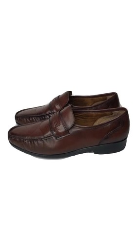 French Shriner shoes 14 D Brown Dayton Handcrafted Leather Slip-on, Loafer EUC
