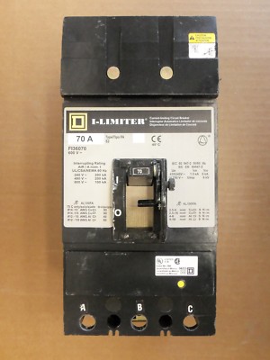 SQUARE D FI FI36070 3 POLE 70 AMP 600V CIRCUIT BREAKER UR FLAW