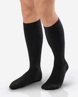 JOBST forMen Ambition Ribbed Knee High Closed Toe 15-20mmHg (Black) Size 2 (#776