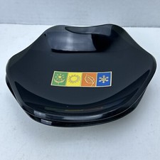 Lot of 2 Black Hexagon Dish Bowls Four Seasons Artwork Decoratier Trinket Tray