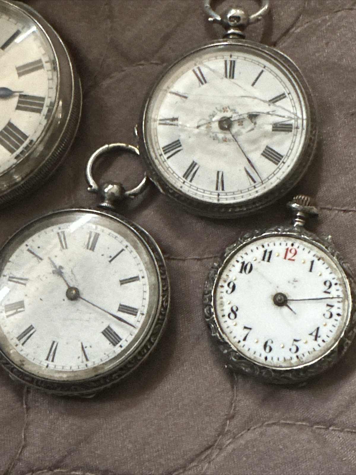 4 Silver Pocket Watches eBay