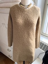 Uniqlo Wool Blend CrewNeck Sweather Camel Size S Marled Chunky Long Sleeve Dress