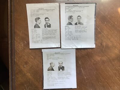 3 Wanted Notices - Escaped Convict - Rockview, Pennsylvania - 1954