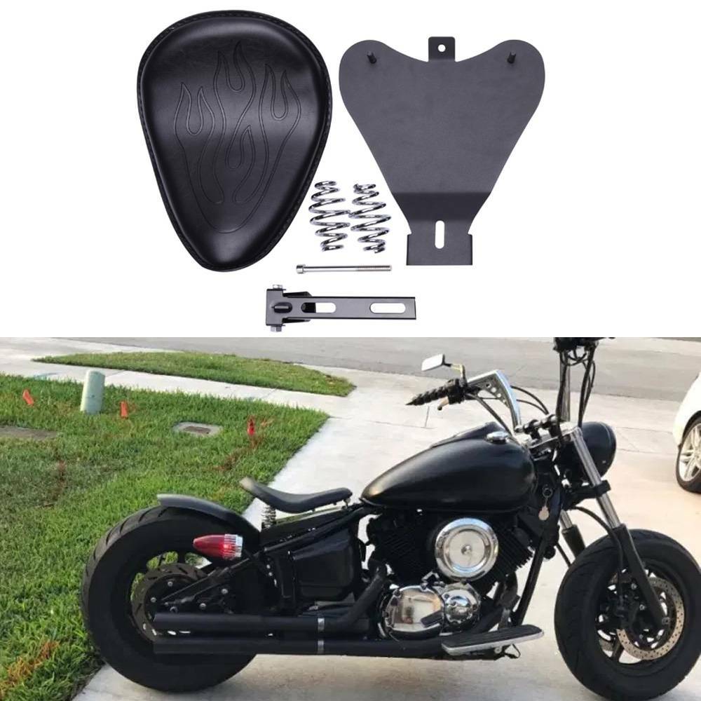 Bobber Motorcycle Solo Seat Spring Black For Yamaha V Star 1300