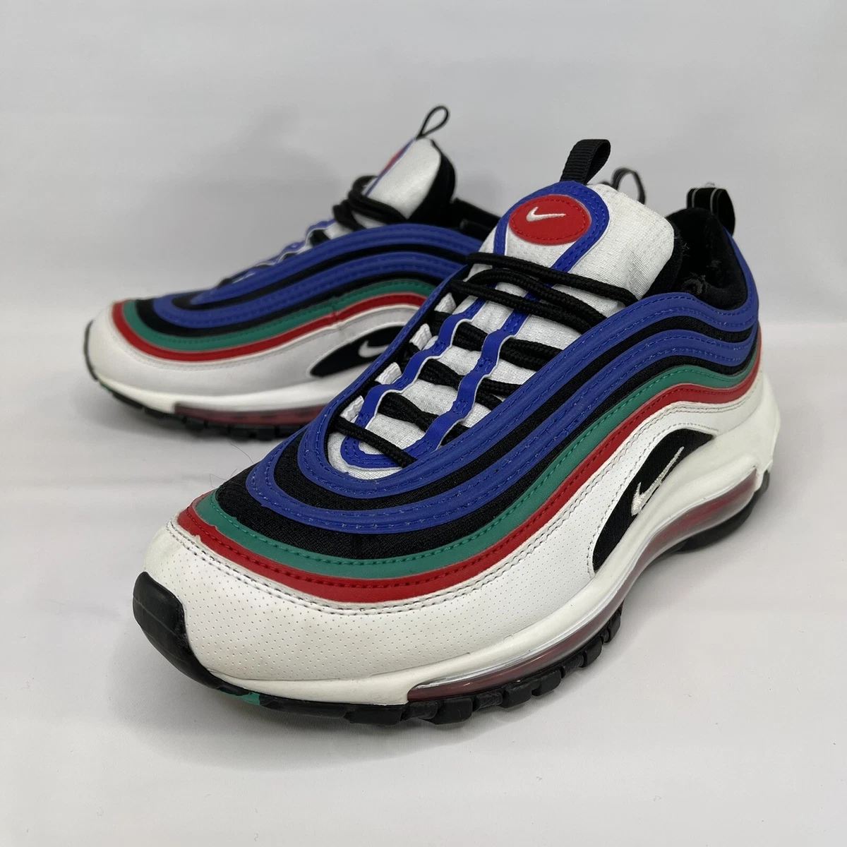 Nike Air Max 97 Size 6.5Y / Women&#039;s 8 - White Blue Green Red Shoes CW7013-100 |