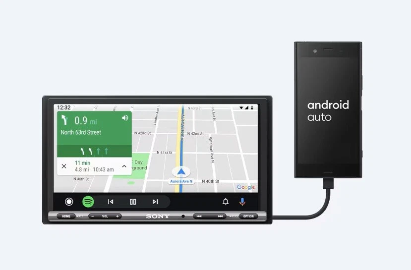 Sony XAV-AX3250 6.95 inch CarPlay Android Bluetooth Auto Media Receiver - Image 3 of 4