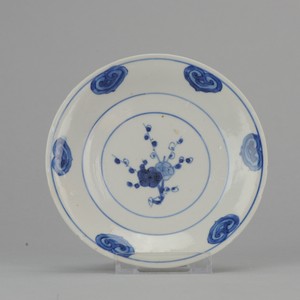 Antique Chinese 17th C Porcelain Transitional Plate China Flowers Wanli Ming ...