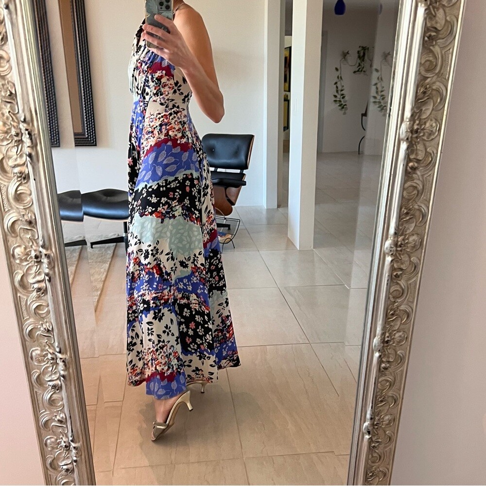 Yumi Kim "Kat" Maxi Flower Print Silk Dress Size S View 4