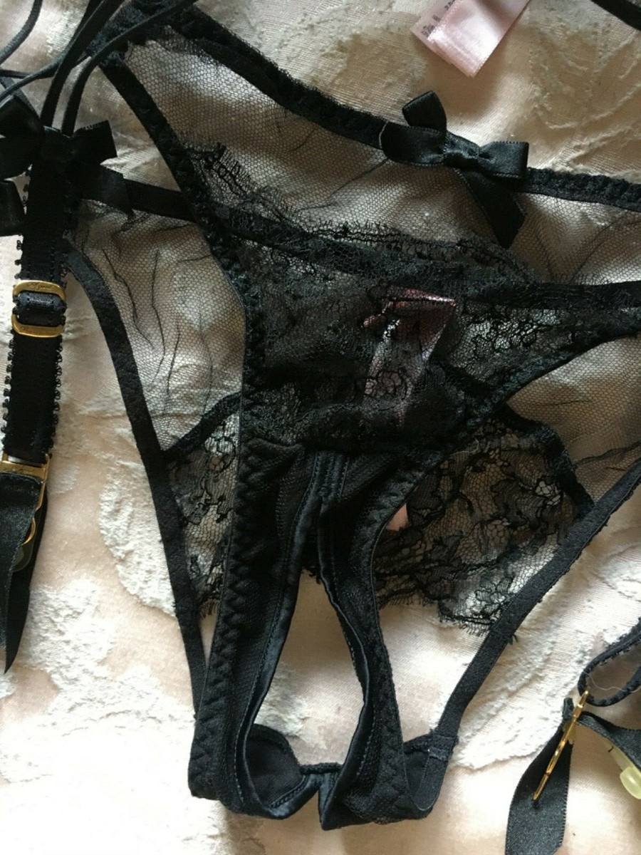 Agent Provocateur Kari Black Lace Bra Suspender Ouvert Full