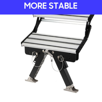 BLACK CARAVAN STEP SINGLE ALUMINIUM PULL OUT - RV PARTS ACCESSORIES STEPS FAN
