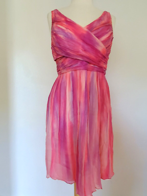 ready made bridesmaid dresses Stunning Liquid Satin Bias Cut Gown In Wild Orchid and Senuous Peach / –  Xtabay Vintage