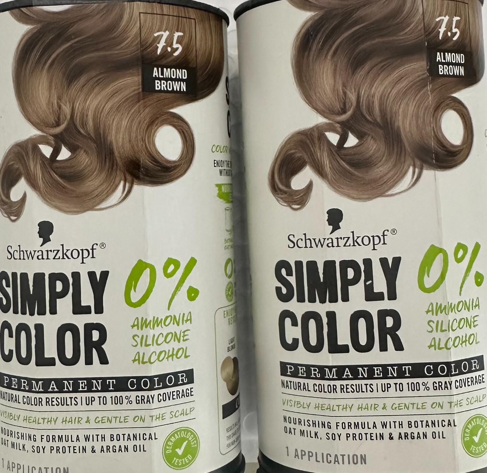 **NEW** 2 SCHWARZKOPF SIMPLY COLOR PERMANENT HAIR COLOR #7.5 ALMOND BROWN