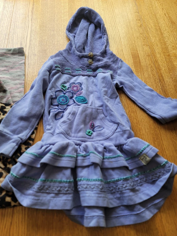 Lote de Cuatro Niñas Talla Pequeña 6 - 6X Otoño Invierno Cálido Vestido Pantalones Capucha Cremallera Chaleco Foto 3 de 4