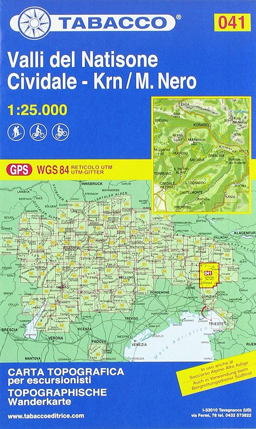 Libri Valli Del Natisone. Cividale Del Friuli. Monte Nero 1:25.000