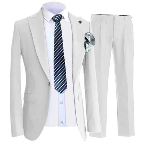 Pants Vest Men Suits Dress 3 Piece Set Male Blazers Wedding Jacket Coat Trousers - Picture 21 of 50