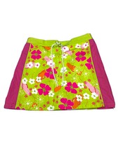 Lilly Pulitzer Girls Beach Short Skirt Sz 8 Pink Green Floral Pattern A-line VTG