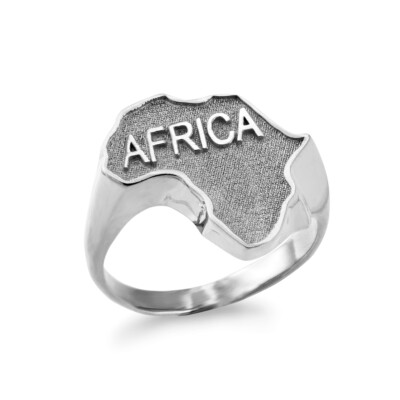 Sterling Silber Afrika Karte Ring
