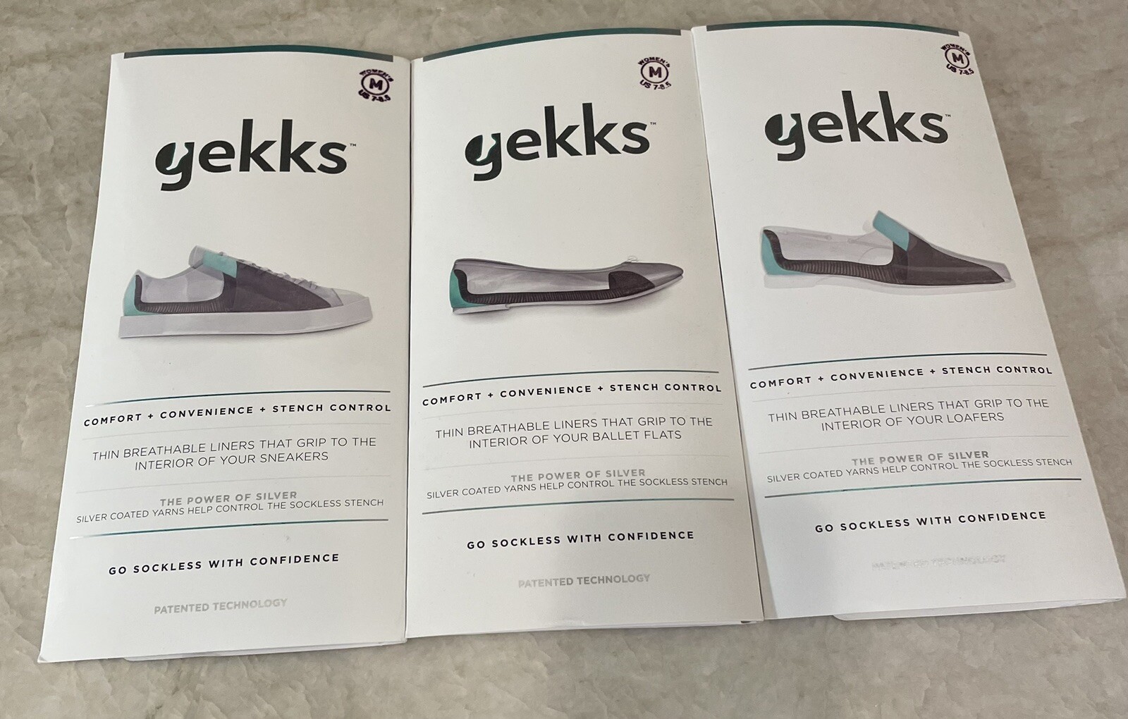 Gekks BRAND NEW No Show Black Shoe Liners Womens Size Medium eBay