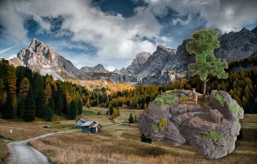 Noch 10012 Diorama Kit "Rocky Mountain" 18x15cm, 16cm high modellismo - Immagine 2 di 2