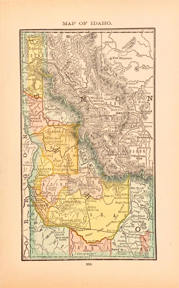 COLORADO Original 1884 County Map 10x13