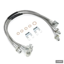 3pcs Front And Rear Brake Lines Extended Stainless Steel Brake Line Compatible