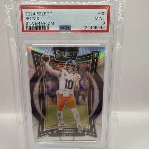 2024 Panini Select - Concourse Bo Nix #30 Silver Prizm (RC) PSA 9