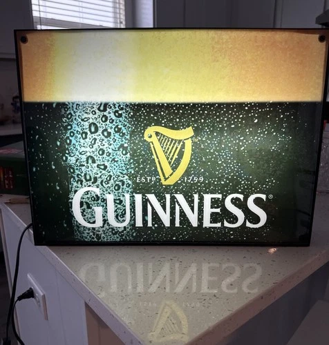 VINTAGE GUINNESS PINT BEER BAR NEON SIGN LIGHT BOX